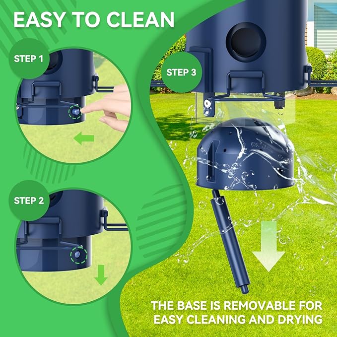 Squirrel Proof Bird Feeders for Outdoors Hanging, Metal Squirrel Proof Bird Feeder with Gravity Protection, 3LB Large Capacity Wild Bird Feeders for Outside Finch, Cardinal, Blue Jay (Blue)-VerdiqueGarden