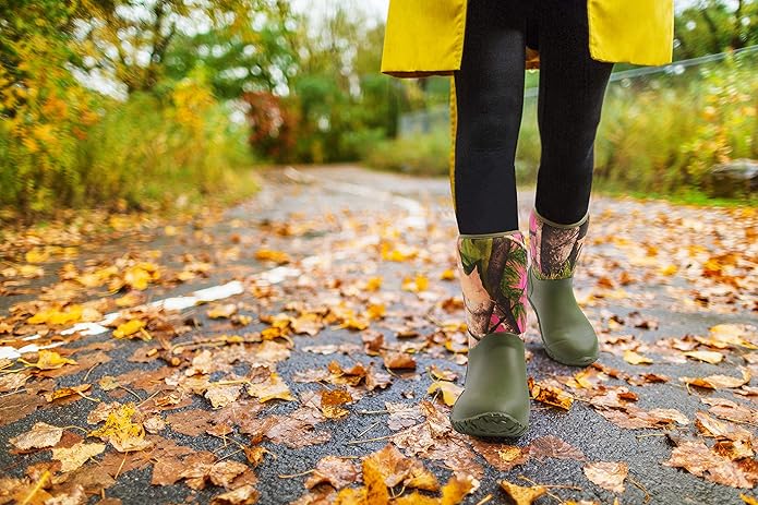 HISEA Women's Rubber Garden Boots Waterproof Insulated Yard Gardening Shoes Mid Height for Mud Working Outdoor-VerdiqueGarden