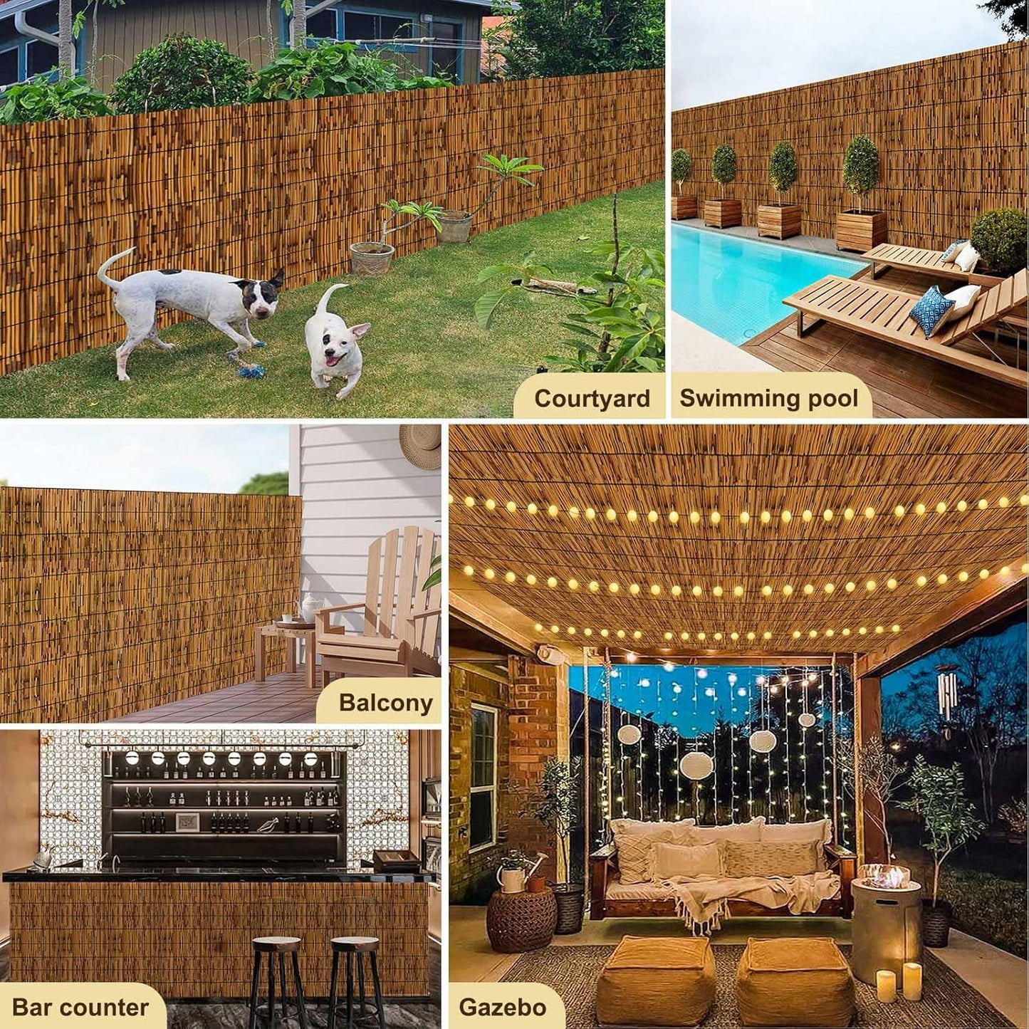 Natural Reed Fencing,Decorative Bamboo Fence Rolls Handwoven Friendly Sun Shade for Garden,Patio,Balcony Windows 3x16FT-VerdiqueGarden