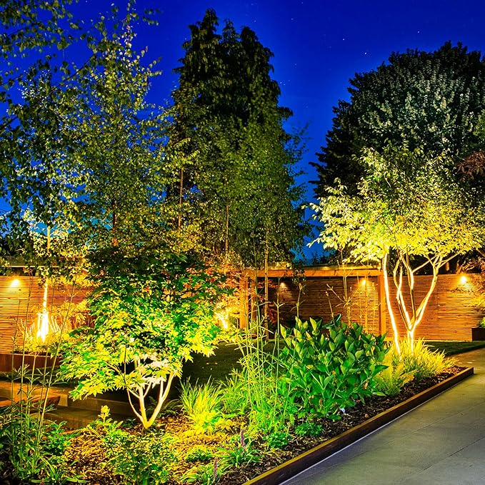 Solar Spot Lights Outdoor, 2 Pack Solar Landscape Spotlights IP65 Waterproof 9.8ft Cable, Auto On/Off Outdoor Wall Lights for Garden Yard Driveway Porch Walkway Pool (3000K Warm White)-VerdiqueGarden