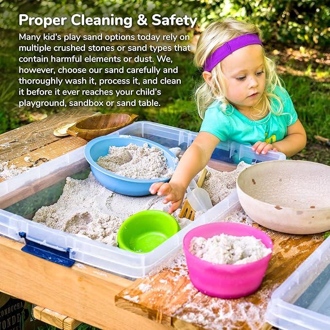 Classic Sand and Play Sand for Sandbox, Table, Therapy, and Outdoor Use, 40 lb. Bag, Natural, Non-Toxic, Wet Castle Building for Creativity and Stimulates Sensory Skills-VerdiqueGarden
