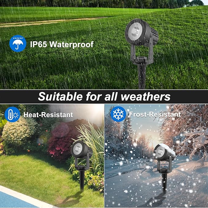 Solar Spot Lights Outdoor, 4-in-1 Solar Landscape Spotlight Waterproof 9.8ft Cable, 5W 3000mAh, Auto ON/Off Adjustable Solar Wall Lights for Yard, Ground, Garden, Pool, Lawn (Cold White)-VerdiqueGarden