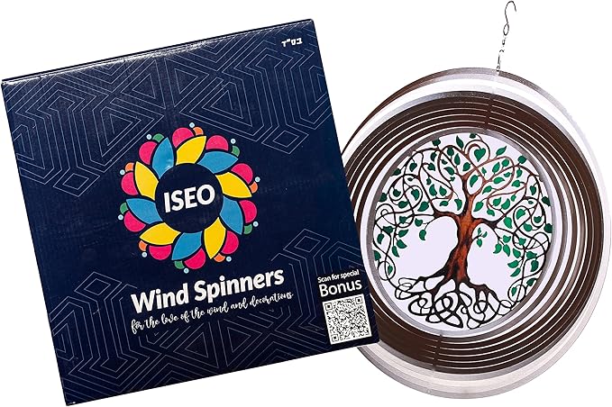 Tree of Life Wind Spinners for Yard and Garden, Metal Ornaments for Garden Décor, Outdoor Wind Spinner, Tree of Life Gifts, Outdoor Garden Decoration, 15 inch Tree of Life Wall Décor by ISEO-VerdiqueGarden
