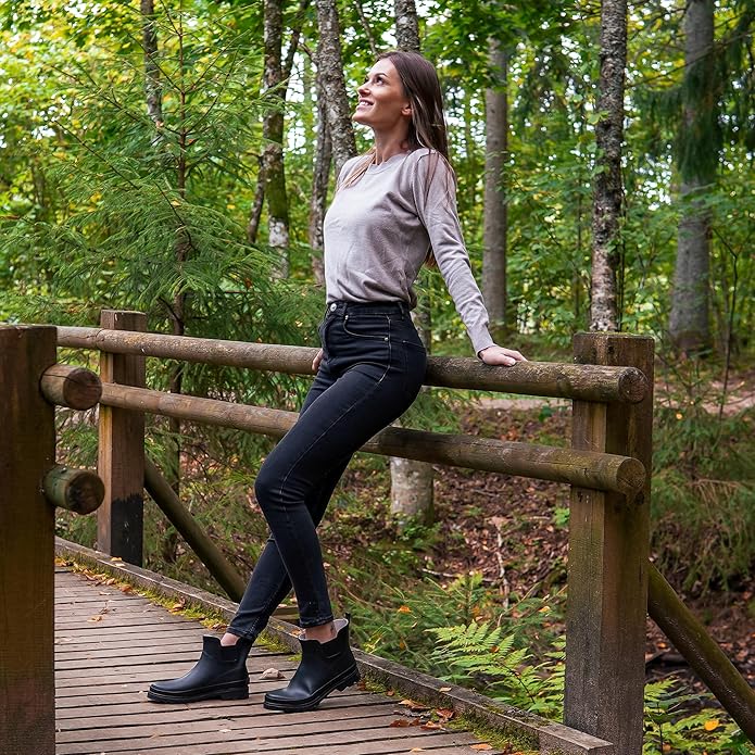 NORTY - Womens Ankle Rain Boots - Ladies Waterproof Winter Spring Garden Boot runs ½ size large-VerdiqueGarden