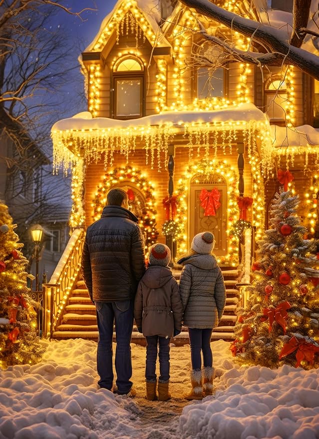 2-Pack 480LED 170FT Total Solar Outdoor Lights IP65 Waterproof Solar Powered Lights with 8 Lighting Modes for Party Garden Yard Home Holiday Tree Decoration Lighting, Warm White-VerdiqueGarden