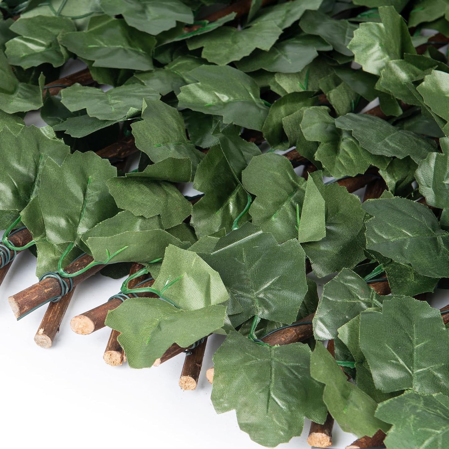 Naturae Decor Expandable Willow Trellis - Outdoor Privacy Screen - Sturdy and Flexible - Realistic Look - 40 in x 80 in - Ivy Leaves-VerdiqueGarden