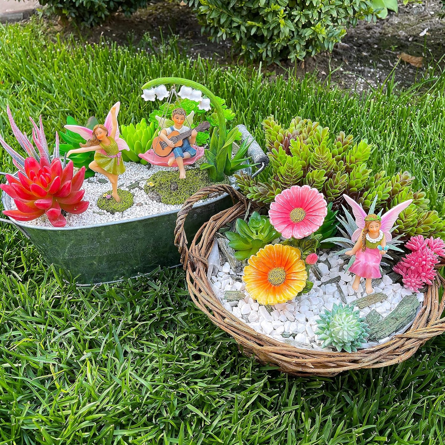 Mood Lab Fairy Garden - Dancing Swing Accessories Kit of 5 pcs - Miniature Garden Figurines Set - Outdoor or House Decor-VerdiqueGarden