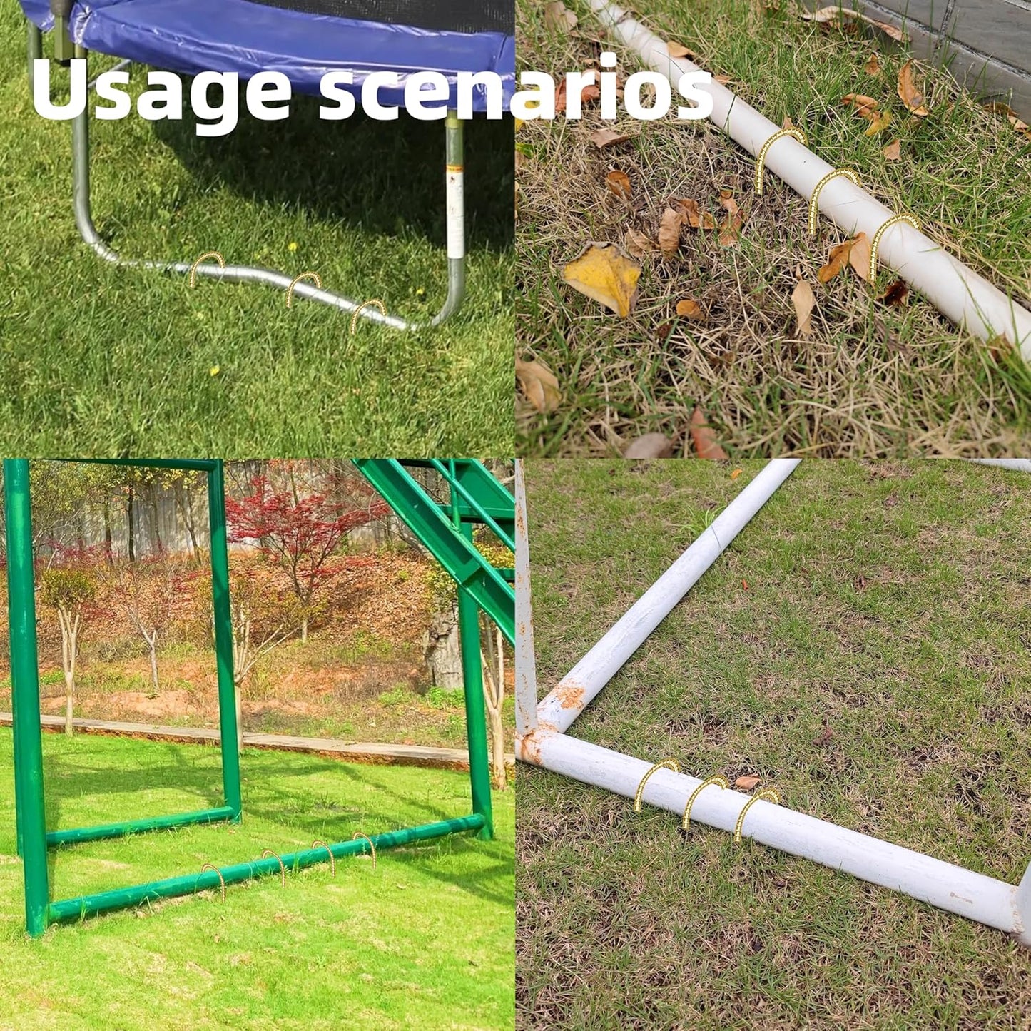 20 Pack 12 Inch Rebar Stakes Anti-Rust Galvanized Steel J Shape Hook Strong Ground Anchors for Tents, Position Kits, Fences, Trampolines Landscape Fabric for Farm Garden-VerdiqueGarden