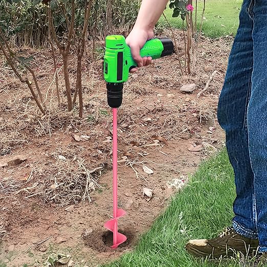 SYITCUN Auger Drill Bit for Planting - 1.6"X16.5" Heavy-Duty Garden Auger Spiral Drill Bit - Bulb Planter Tool & Auger Post Hole Digger - 3/8" Hex Drive Drill-VerdiqueGarden