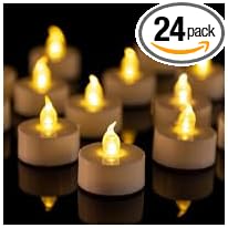 LED Tea Lights Candles- 24Pack Flameless Candles Realistic and Bright Flickering Long Lasting 200Hours for Holiday Celebration,Party, Home Decoration WarmYellow,Battery Operated-VerdiqueGarden