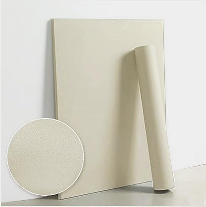 Dimoon 78.7''x15.7'' Beige Skin Peel and Stick Wallpaper Contact Paper Modern Self Adhesive Wall Paper Removable Renter Friendly Textured Solid Shelf Cabinet Vinyl Roll (78.7''x15.7'',Beige Skin)-VerdiqueGarden
