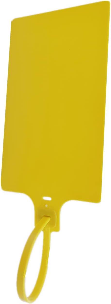 Blank Waterproof Plastic Tags Marker Ties Large Labeling Tags Fastener 2.28"×3.94" 200pcs,Yellow-VerdiqueGarden