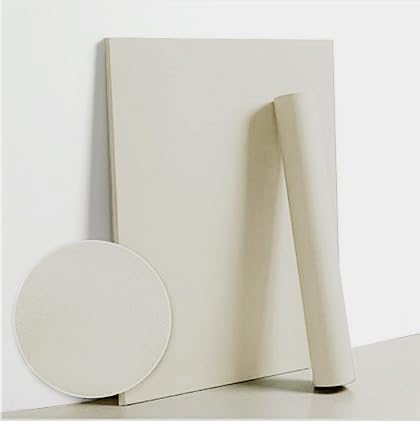 Dimoon 118''x15.7'' Cream Skin Peel and Stick Wallpaper Contact Paper Modern Self Adhesive Wall Paper Removable Renter Friendly Textured Solid Color Cabinet Vinyl Roll (118''x15.7'',Cream Skin)-VerdiqueGarden