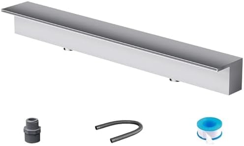 Waterfall Spillway 72 Inch - Garden Fountain Waterfall Embedded Mounting, Heavy Duty Stainless Steel Spray Water Accessories for Pond and Patio-VerdiqueGarden