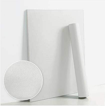 Dimoon 118''x15.7'' White Skin Peel and Stick Wallpaper Contact Paper Modern Self Adhesive Wall Paper Removable Renter Friendly Textured Solid Color Cabinet Vinyl Roll (118''x15.7'',White Skin)-VerdiqueGarden