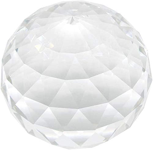 2 Pack Clear Glass Crystal Ball Prisms Window Rainbow Maker Sphere Faceted Gazing Ball Prism Prism Suncatcher for Home Décor, Feng Shui, (60mm /2.36inch, 2 pcs)-VerdiqueGarden