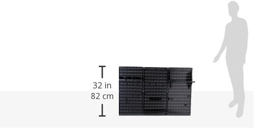 Wall Control Pegboard Organizer 4 ft. Metal Pegboard Standard Tool Storage Kit with Black Toolboard and Black Accessories-VerdiqueGarden