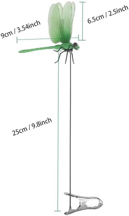 8pcs Dragonfly Hat Clip Realistic Fake Dragonflies Clip-On Garden Outdoor Decor Stakes Plastic Dragon Fly Clips Plant Decorations for Pots-VerdiqueGarden