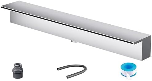 Waterfall Spillway 72 Inch - Garden Fountain Waterfall Embedded Mounting, Heavy Duty Stainless Steel Spray Water Accessories for Pond and Patio-VerdiqueGarden