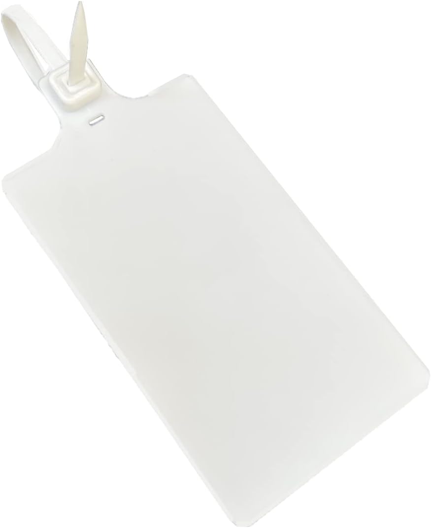 Blank Waterproof Plastic Tags for Labeling Marker Ties Large Tag Fastener Zip Tie Label Security Seal Tags 2.28"×3.94" 200pcs,White-VerdiqueGarden