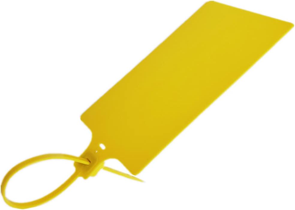 Blank Waterproof Plastic Tags Marker Ties Large Labeling Tags Fastener 2.28"×3.94" 200pcs,Yellow-VerdiqueGarden