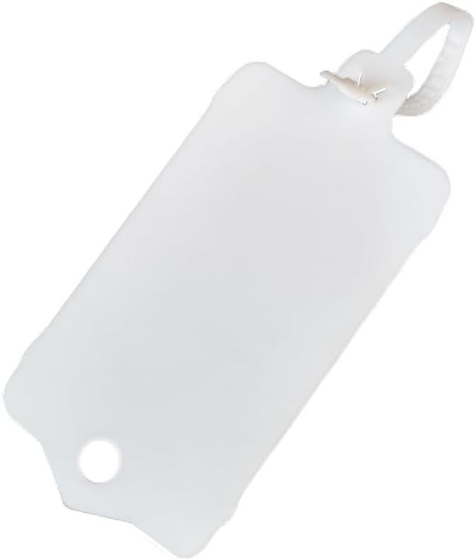 100pcs Reusable Blank Plastic Tags Ties Key Tags 1.45"*2.48" Serrated Tension Sealing Strap with Large Label Plastic Tie Mark Label Waterproof Hang Sign Write on Tag (White, 100pcs)-VerdiqueGarden