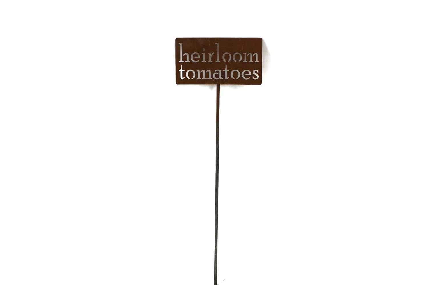Classic Metal Garden Markers 19 Inches Tall (heirloom tomatoes, Naturally Rusted)-VerdiqueGarden