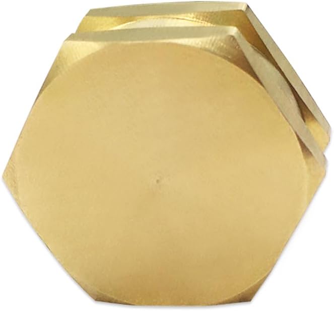 Hooshing 4PCS 3/4" GHT Garden Hose End Female Cap and Male Plugs Kits Garden Irrigation Brass Pipe Fittings Water Tubing Stopper-VerdiqueGarden