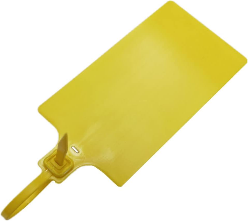 Blank Waterproof Plastic Tags Marker Ties Large Labeling Tags Fastener 2.28"×3.94" 200pcs,Yellow-VerdiqueGarden
