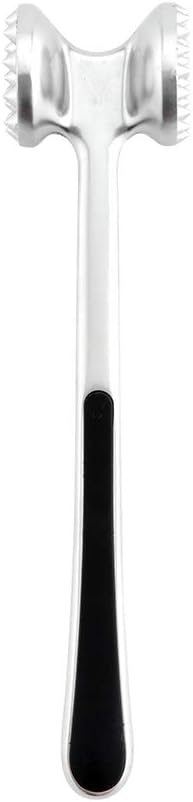 Restaurantware Met Lux Meat Tenderizer, 1 Double-Sided Meat Mallet - Textured Surfaces, Ergonomic Handle, Aluminum Meat Pounder, Corrosion-Resistant, For Tenderizing Steak Or Poultry-VerdiqueGarden