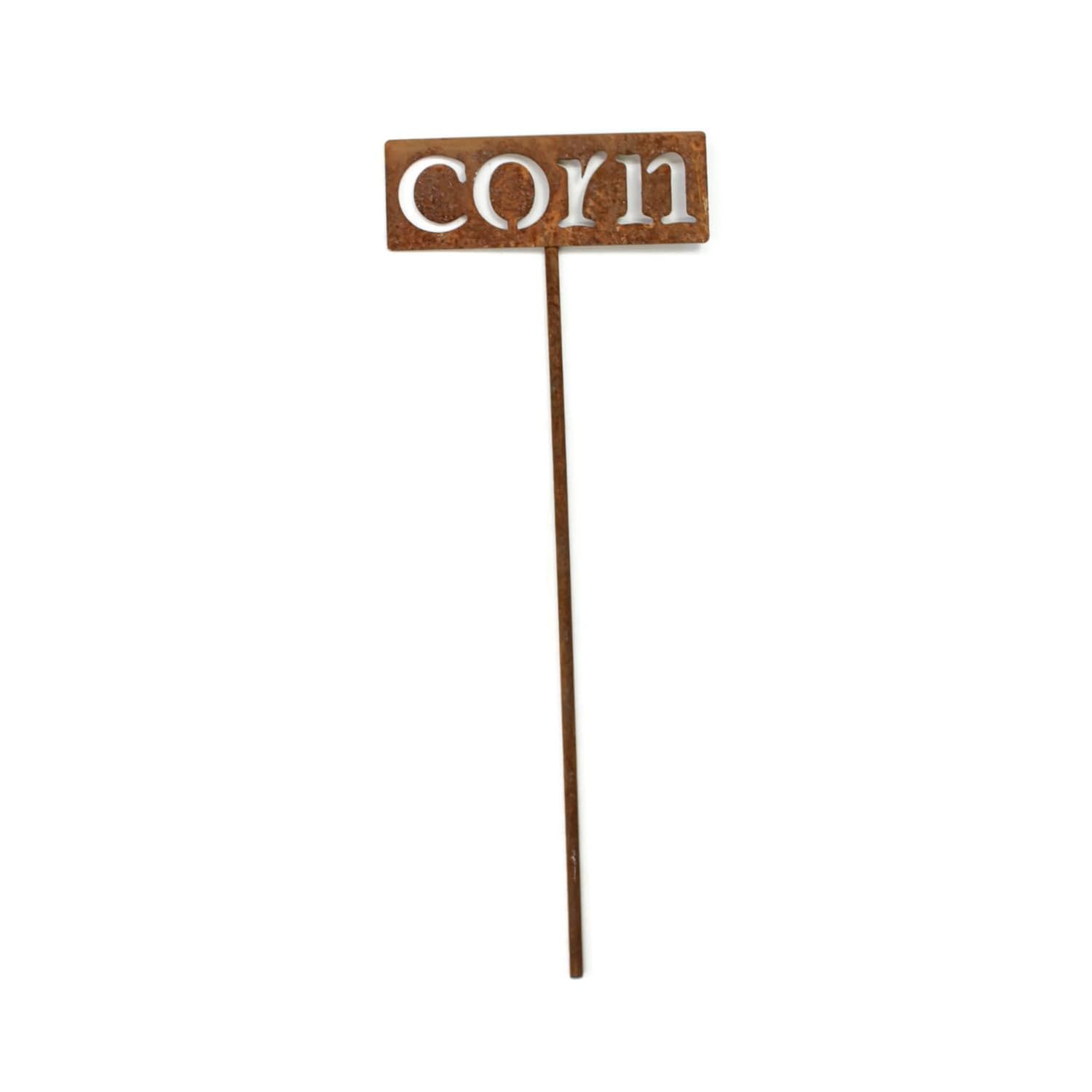 Classic Metal Garden Markers 19 Inches Tall (corn, Naturally Rusted)-VerdiqueGarden