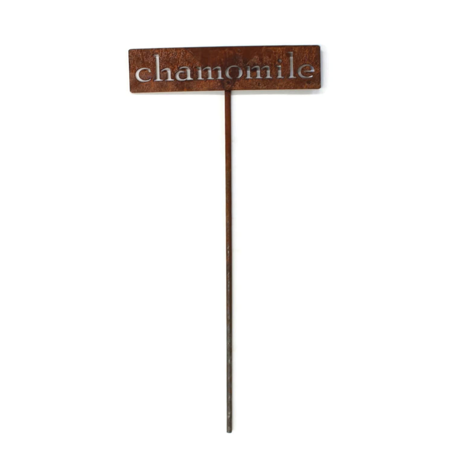 Classic Metal Garden Markers 19 Inches Tall (chamomile, Naturally Rusted)-VerdiqueGarden