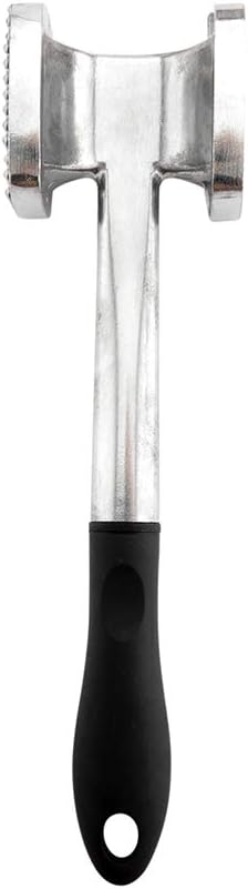 Restaurantware Met Lux Meat Tenderizer 1 Double-Sided Meat Mallet - Textured Surface Smooth Surface Aluminum Meat Pounder Ergonomic Handle For Tenderizing Steak Or Poultry-VerdiqueGarden