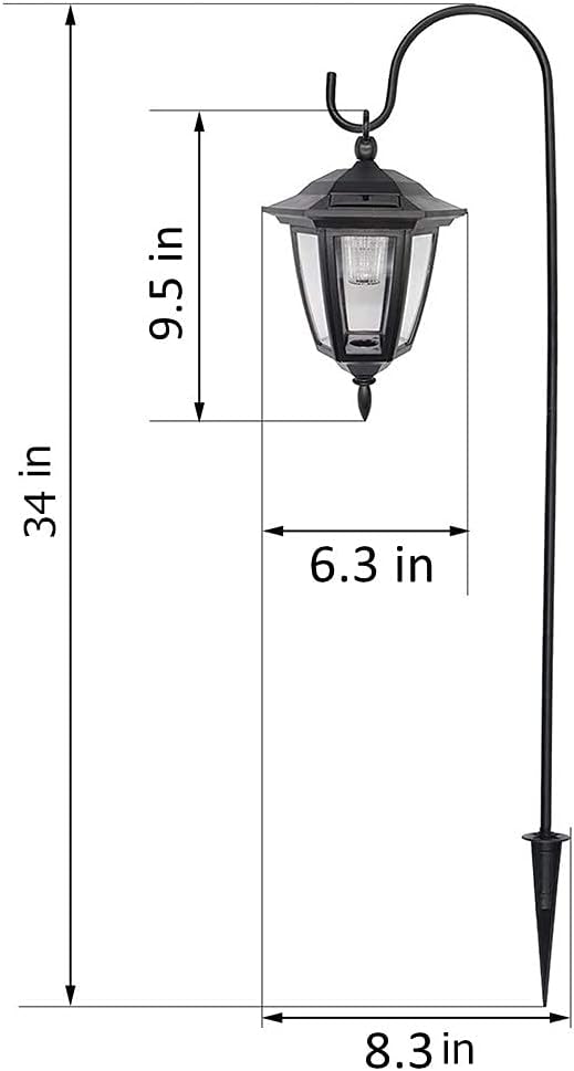 MAGGIFT 34 Inch Hanging Solar Lights Outdoor Waterproof Solar Garden Lights with 2 Shepherd Hooks Landscape Lighting for Lawn Patio Yard Pathway Driveway,2 Pack-VerdiqueGarden