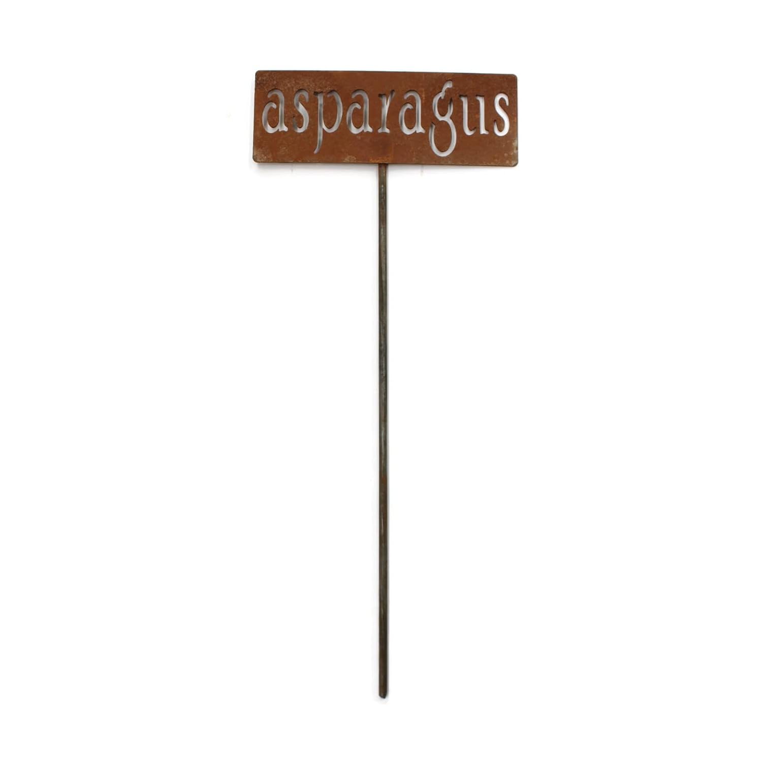Classic Metal Garden Markers 19 Inches Tall (asparagus, Naturally Rusted)-VerdiqueGarden