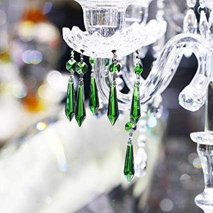 HDCRYSTALGIFTS 30pcs 55mm Multi-Color Crystal Icicle Pendant Chandelier Prisms Drops Lamp Candle Holders Curtain DIY Parts-VerdiqueGarden