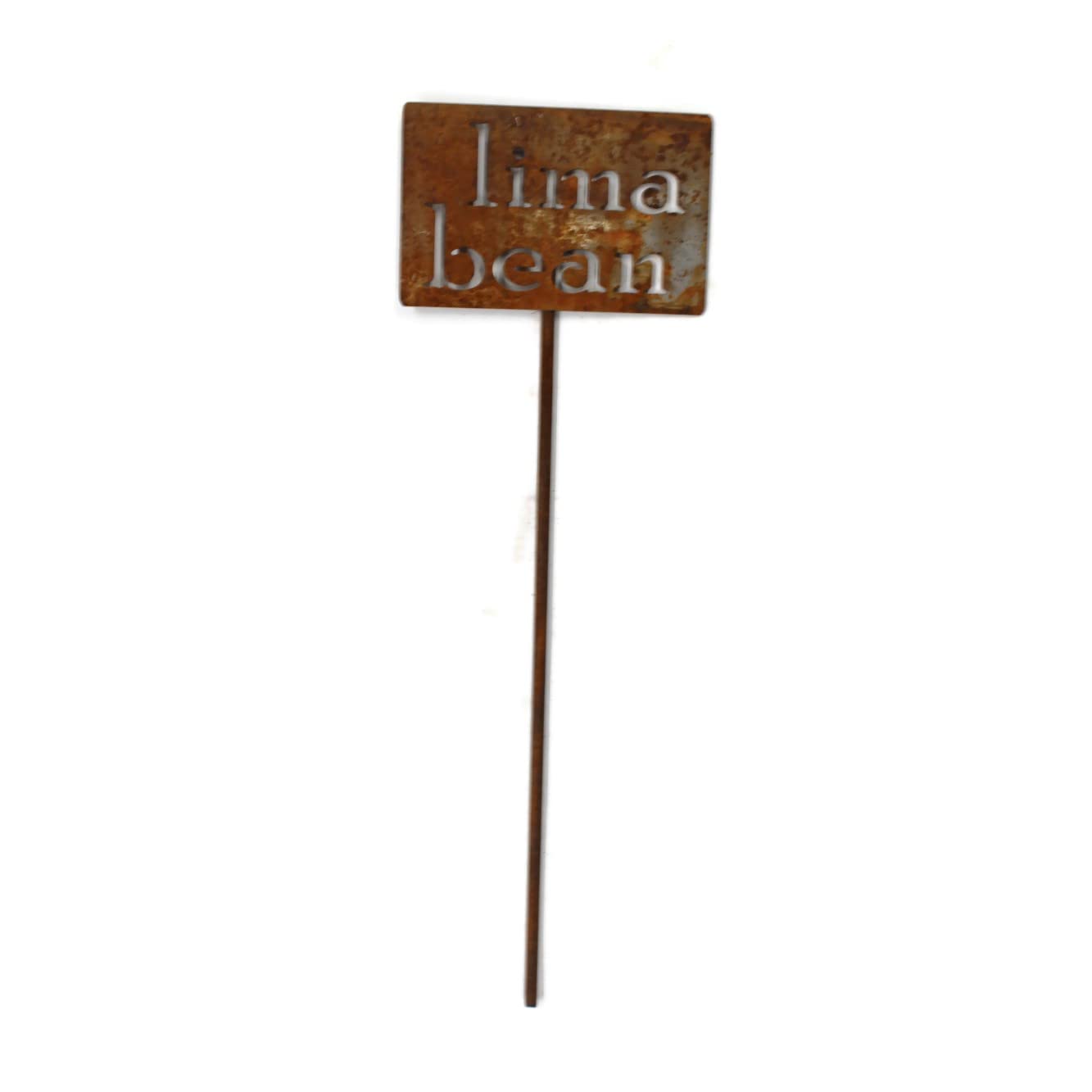 Classic Metal Garden Markers 19 Inches Tall (lima beans, Naturally Rusted)-VerdiqueGarden