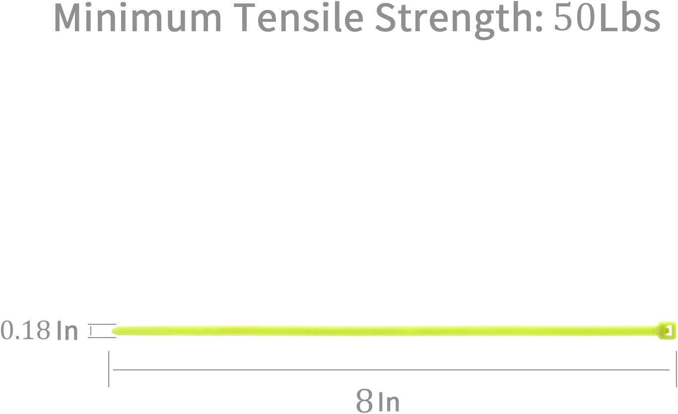 XINGO 100PCS Cable Zip Ties Heavy Duty, Premium Nylon Plastic Wire Ties with 50 Pounds Tensile Strength, Self-Locking Black Nylon Zip Ties for Indoor and Outdoor (8 inch, Apple Green)-VerdiqueGarden