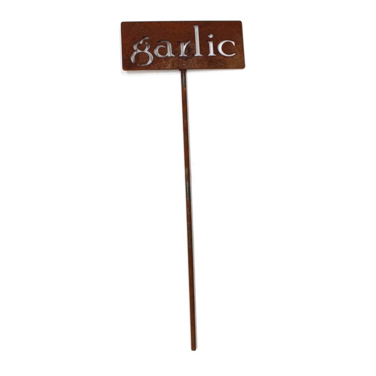 Classic Metal Garden Markers 19 Inches Tall (garlic, Naturally Rusted)-VerdiqueGarden