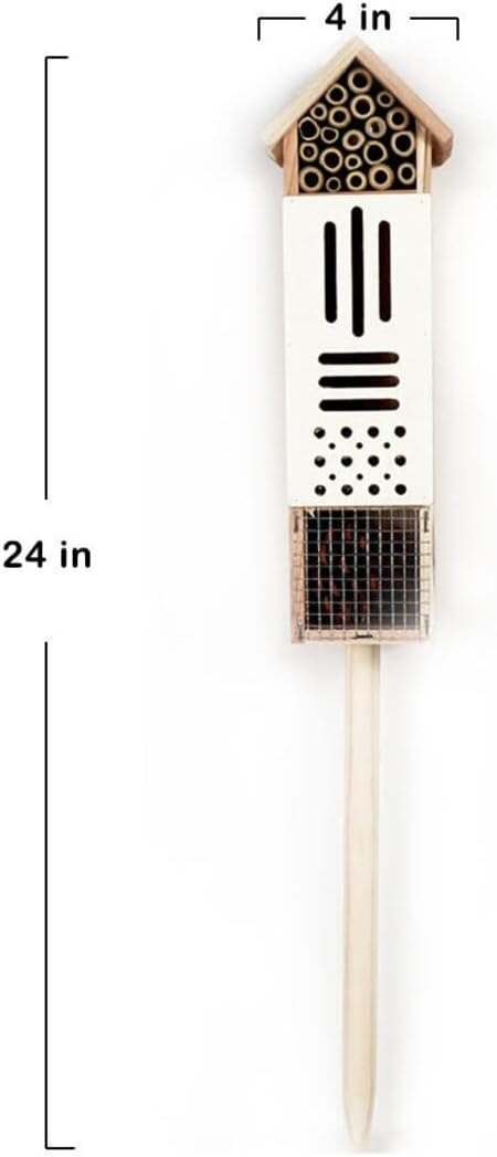 Wooden Insect House, Insect Hotel for Bugs, Bees, Butterflys, Ladybirds, Natural Beneficial Insect Habitat for Garden and Yard-VerdiqueGarden