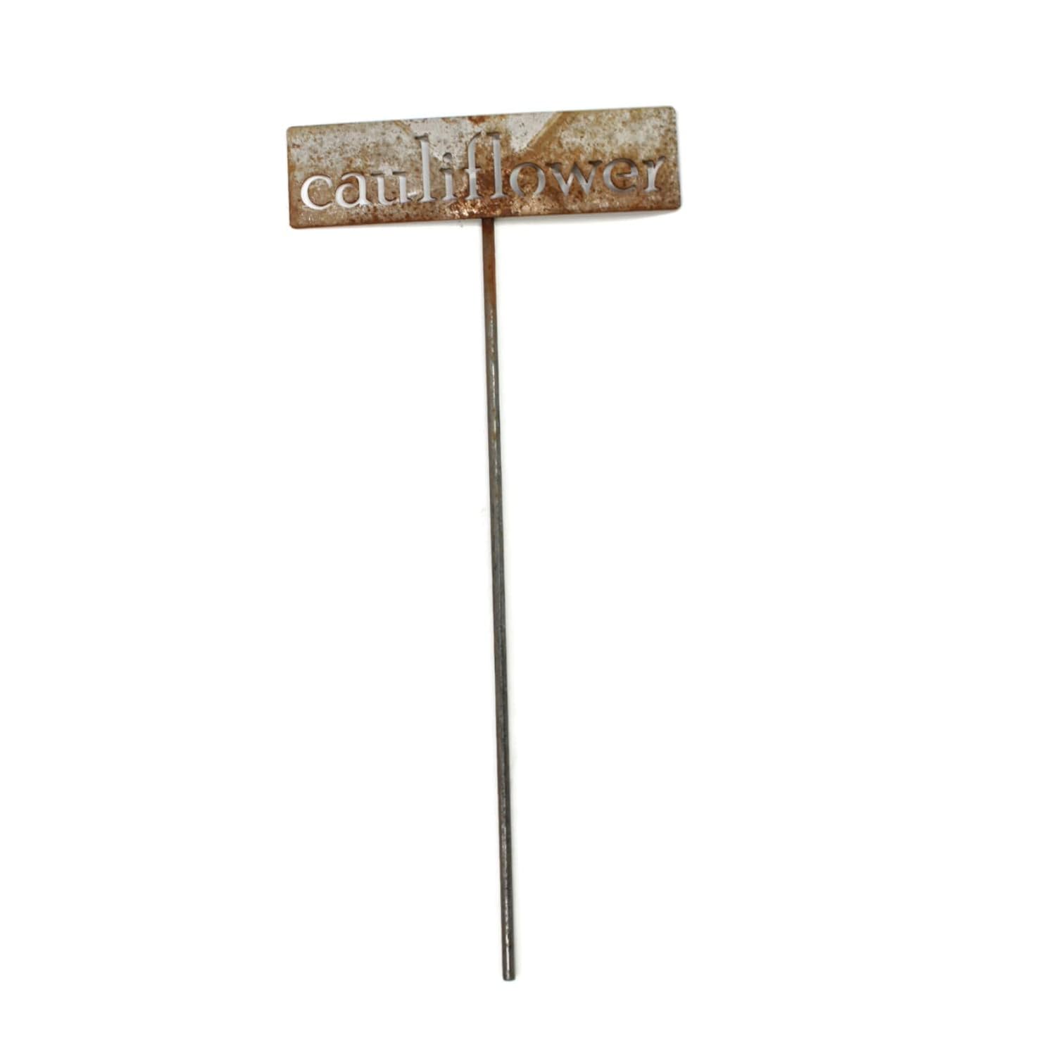 Classic Metal Garden Markers 19 Inches Tall (cauliflower, Naturally Rusted)-VerdiqueGarden