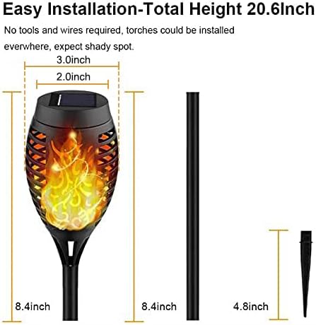 Kurifier Solar Lights Outdoor, 8Pack Solar Torch Light with Flickering Flame, Waterproof Solares Garden Light, Outdoor Solares Lights for Yard, Flame Torches for Outside Decor Decoration Patio Pathway-VerdiqueGarden