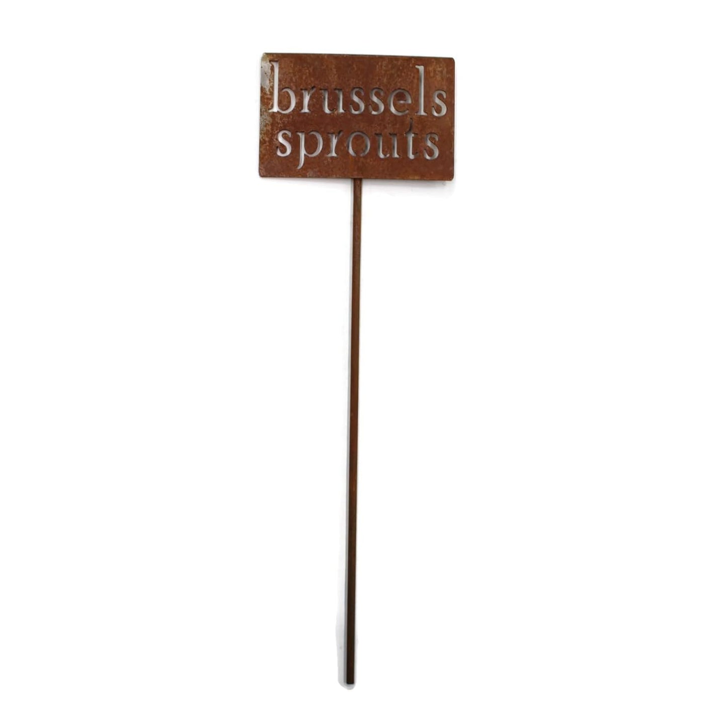 Classic Metal Garden Markers 19 Inches Tall (brussels sprouts, Naturally Rusted)-VerdiqueGarden