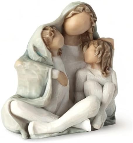 Willow Tree Cozy, Close Together, we Three, Loving Embrace from Mother, Grandmother, Caregiver, Nanny, Depicts Playful Relationship and Imaginative Play, Sculpted Hand-Painted Figure-VerdiqueGarden