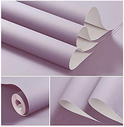 Dimoon 236''x17.7'' Purple Peel and Stick Wallpaper Contact Paper Modern Self Adhesive Wall Paper Removable Renter Friendly Textured Solid Color Shelf Cabinet Vinyl Roll (236''x17.7'',Purple)-VerdiqueGarden
