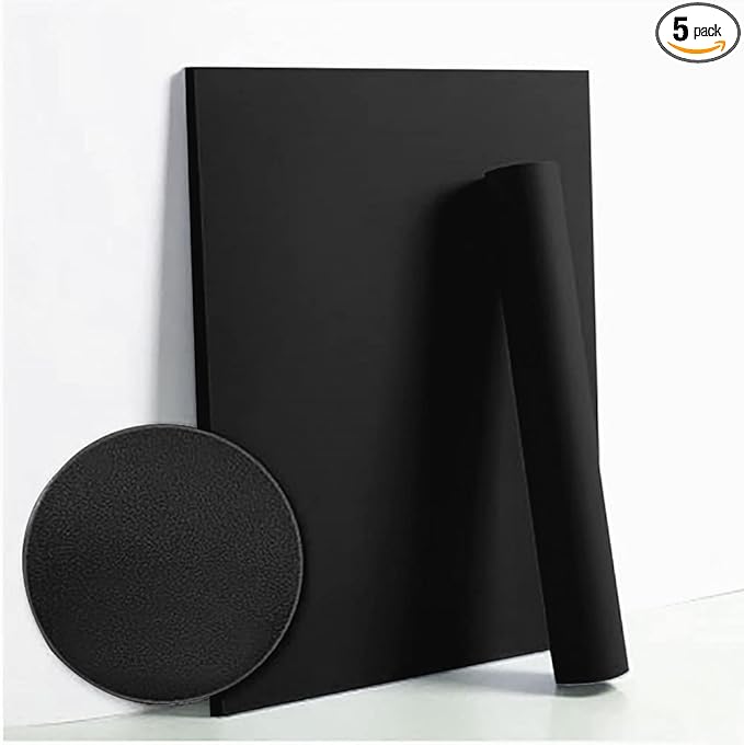Dimoon 236''x23.6'' Black Peel and Stick Wallpaper Contact Paper Modern Self Adhesive Wall Paper Removable Renter Friendly Textured Solid Color Shelf Cabinet Vinyl Roll (236''x23.6'',Black)-VerdiqueGarden