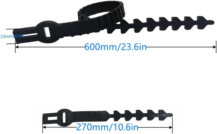 10 Pcs Tree Stake Supports Adjustable Tree Plant Ties Tree Training System, Heavy Duty Tree Stake Straps for Straightening, Reinforced Straps forTrees (5 Pcs 23.6 in + 5 Pcs 10.6 in)-VerdiqueGarden