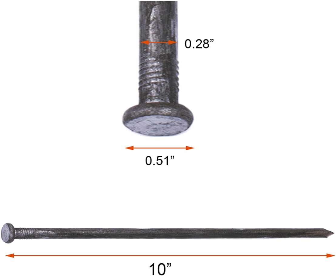 Metal Landscape Edging Anchoring Spikes, 50PCS 10 Inch Landscape Paver Edging Anchoring Spikes for Artificial Turf, Weed Barrier, Tent Spikes, Camping (50)-VerdiqueGarden