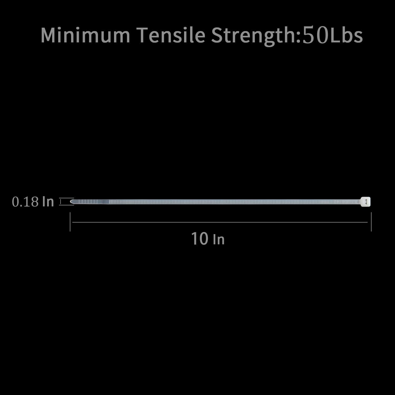 XINGO 100PCS Cable Zip Ties Heavy Duty, Premium Nylon Plastic Wire Ties with 50 Pounds Tensile Strength, Self-Locking Black Nylon Zip Ties for Indoor and Outdoor (10 inch, White)-VerdiqueGarden