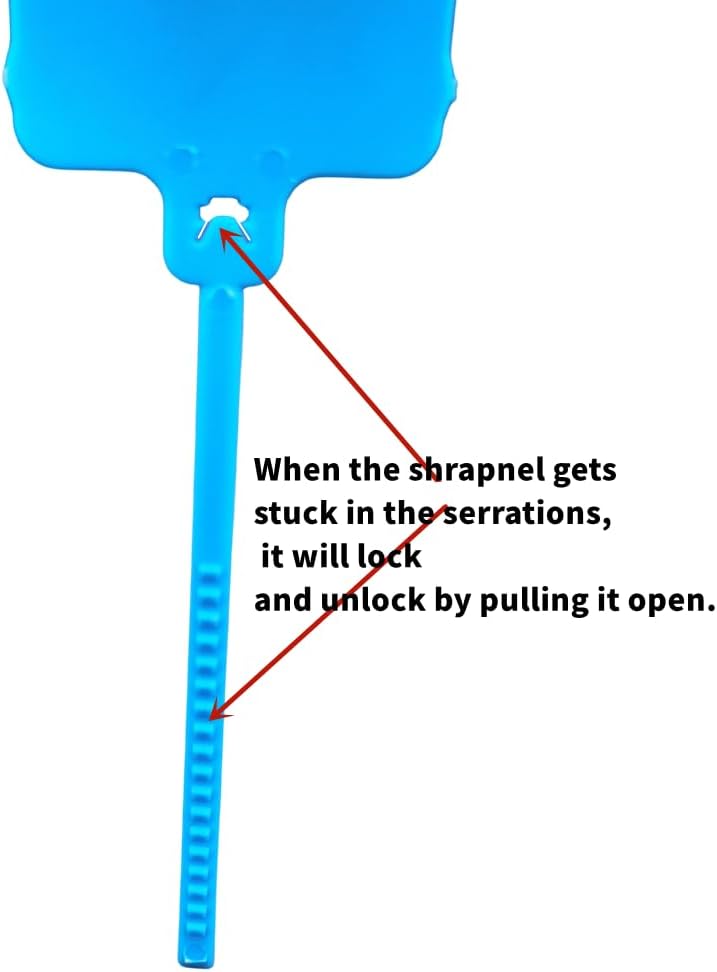 100pcs Reusable Blank Plastic Tags Ties Key Tags 1.45"*2.48" Serrated Tension Sealing Strap with Large Label Plastic Tie Mark Label Waterproof Hang Sign Write on Tag (Blue, 100pcs)-VerdiqueGarden